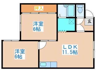 つくしハイツの物件間取画像